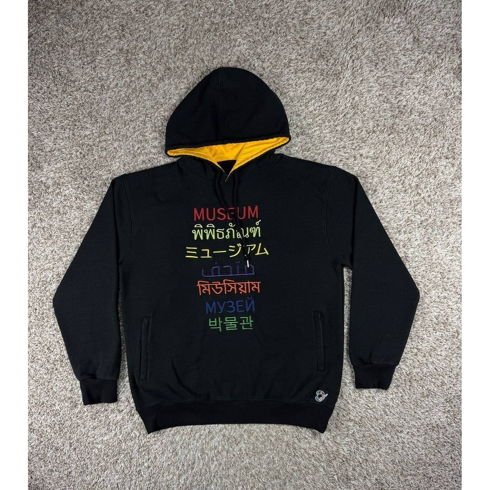 The Museum DC Embroidered Logo Black Hoodie Men's Size 2XL